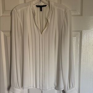 White House Black Market Elegant White Blouse